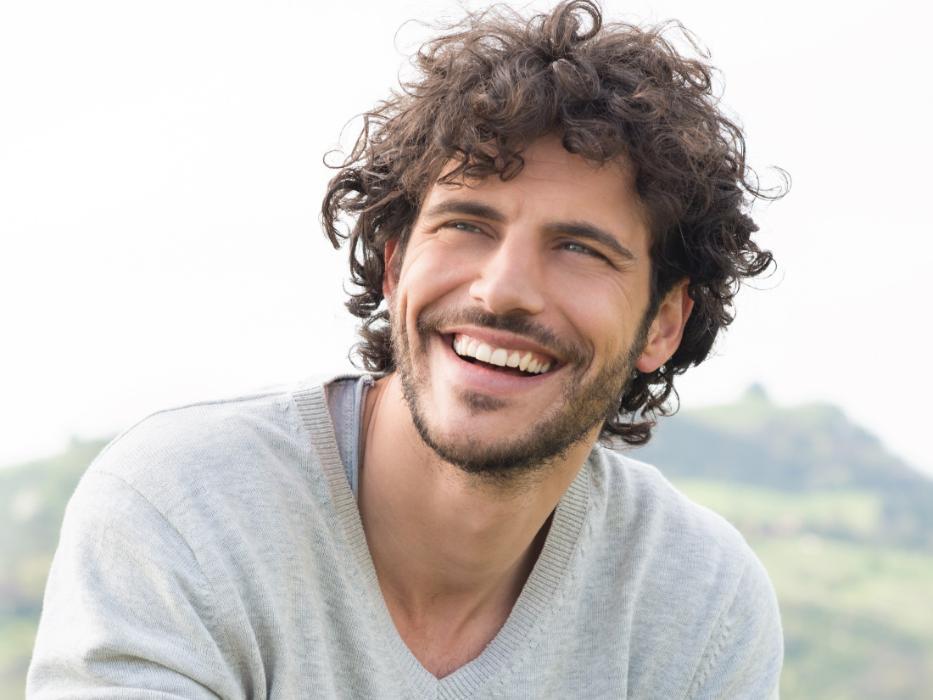 man with dental crowns in lake forest